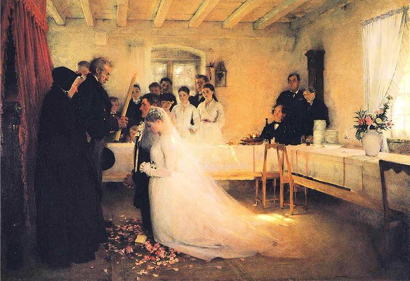 Pascal Adolphe Jean Dagnan-Bouveret Blessing of the Young Couple Before Marriage Germany oil painting art